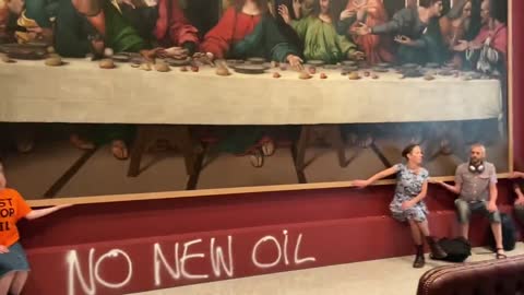 Climate Change Protesters Glue Themselves To Leonardo's 'Last Supper' Painting