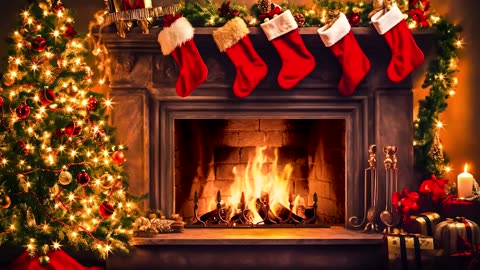 Cozy Fireplace & Classic Christmas Songs Playlist 🎅🏼 Retro Vintage Ambience