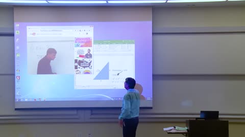 Funny Math Professor fixes his projector screen