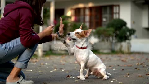 dog giving high-five for treat