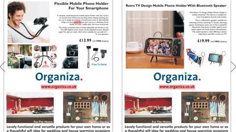 Organiza online store gift brochure