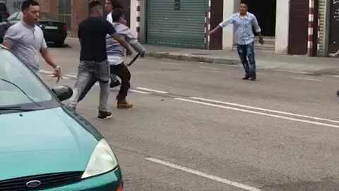 Pelea de los inmigrantes en las calles de Hospitalet (Cataluña)