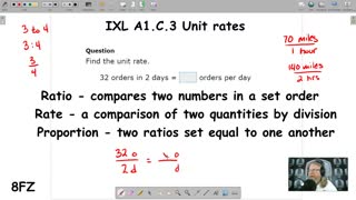 Unit rates - IXL A1.C.3 (8FZ)