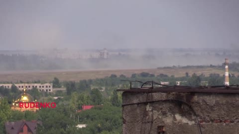 Russian artillery destroys the fortified area of ​​the Nazis.