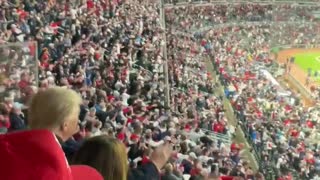 President Trump and First Lady Melania Do Tomahawk Chop at Braves World Series Game