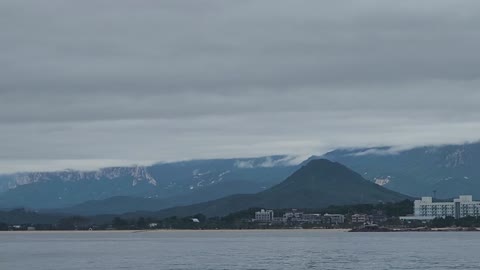 mountain view while fishing