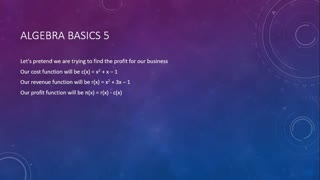 Algebra Basics 5