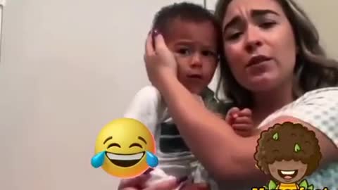Did I hurt you......watch next baby reaction.