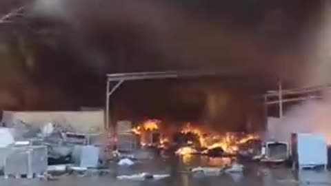 fire completely destroyed an Israeli army bas