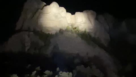 Mount Rushmore at night