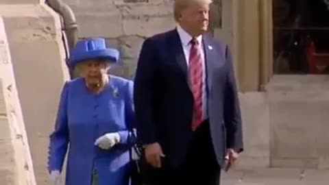 Trump shows the Queen of England he is in charge