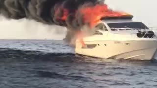 Boat Seen Burning at Sea