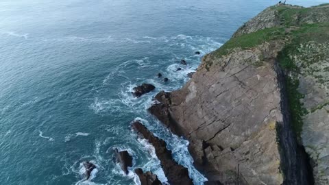 Rocky cape seen from above