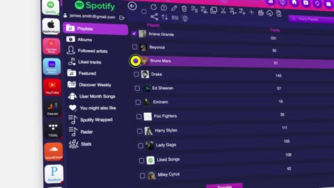 Transfer liked tracks between Spotify, Apple Music and 125+ music services - MusConv app