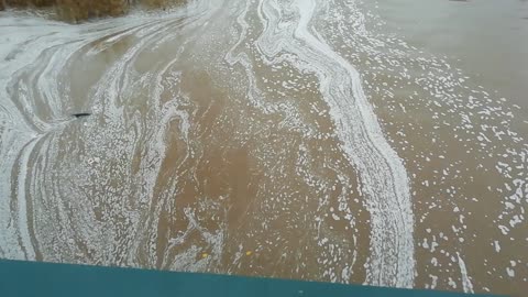 Rain making chemicals in the Koskela river dam