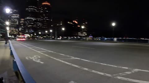 💥👀Boston - Walking Towards Seaport at Night Over Bridge