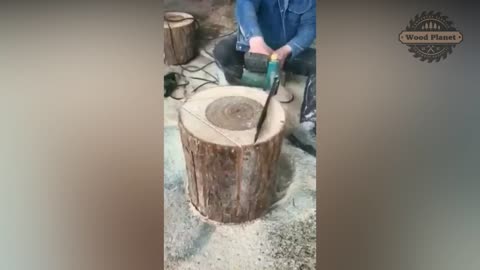 This is how you extract a stool directly from the tree trunk... | Woodwork Planet