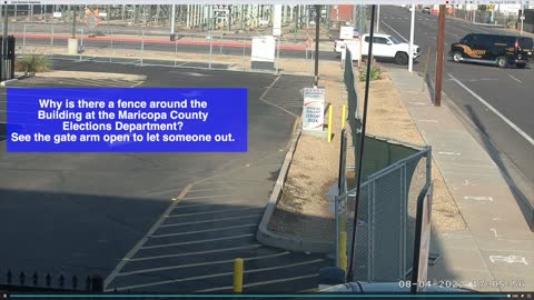 Why is there a fence around the Maricopa County elections building?