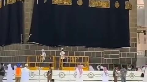 Live Ghilaf e Kaaba Changing Cermony 2023# Exclusive Kiswa (Cover)of Kaaba Changing in 2023#@