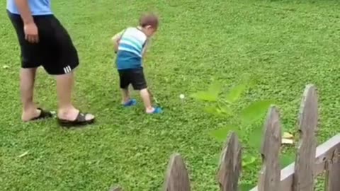 Little boy learns about golf and life! Funny!