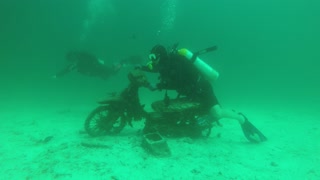 moter bike underwater(sea) in thailnad