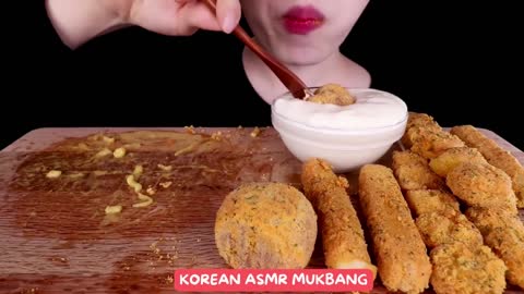 ASMR MUKBANG Fried Compilation | Cheese noodles, cheese ball, cheese sticks, fried chicken