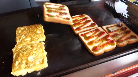 Combination Pizza Toast - Korean street food