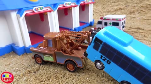 Mater Cars Rescue Tayo Bus. Police Car, Ambulance Toys for Children