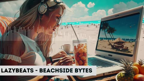 Lazy Beats - Beachside Bytes🌴🎧 | Laptop Getaway & Magic Skies 🌅💻 | Relaxing Beach Beats