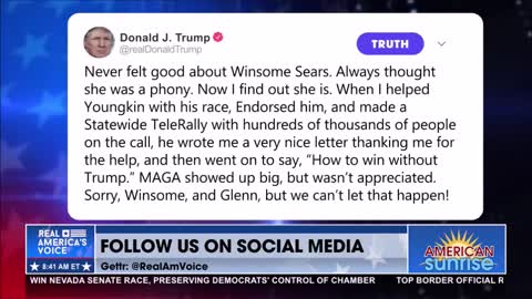 Update on President Trump's response to Winsome Sears