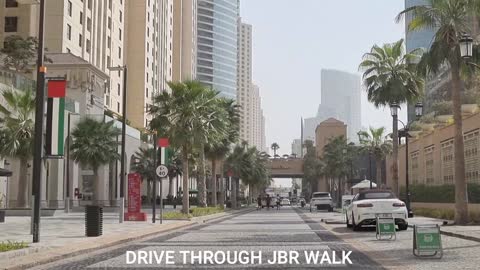 JBR WALK - Day time Drive through JBR - Dubai