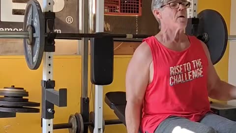 65 yr old SEATED DB CURLS 35lbx10r 🎥 MONDAY NOV 13th PRESSES / PULL-UPS