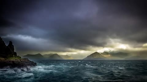 Relax Library: Video 27. Rough Seas Winds Dark Clouds. Relaxing videos and sounds