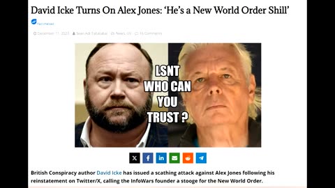 David Icke: Alex Jones: ‘He’s a New World Order Shill’