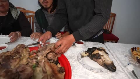 Food tour of Nomadic Cooking Secrets of The Kyrgyz Family Bizarre Meat Village Food