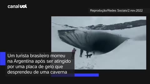 Ushuaia: Brasileiro morre após ser atingido por placa de gelo em caverna na Argentina
