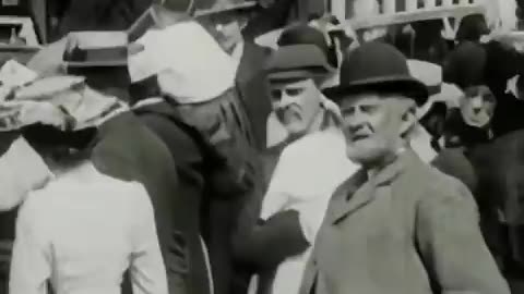 Tour on the new electrical tram in Lytham, England in 1903.