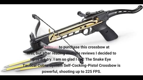 Customer Feedback: Snake Eye Tactical Cobra-System Self-Cocking-Pistol Crossbow 80 lbs 225 FPS