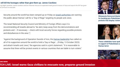 Hamas call for a "Day of Rage" draws heightened security in major American cities & across the world