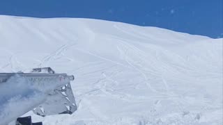 Jumping snowmobile