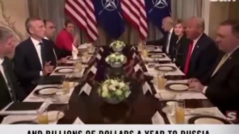Backflash: Donald Trump talking with NATO senior officials about Germany's gas deal with Russia.