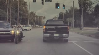 Motorcycle Rips Bumper Bar Clean off Car in Extremely Close Call