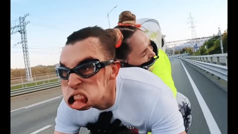 Bikers Experience High Speed Without Helmets