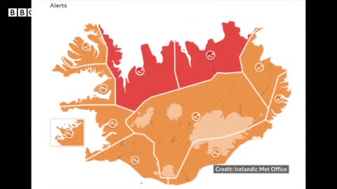 Extreme weather hits Iceland - BBC News report