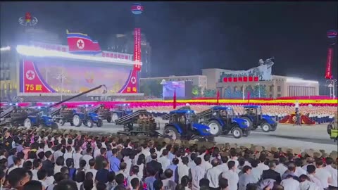 North Korea Military Parade Features Tractors Modified With Rocket Launchers
