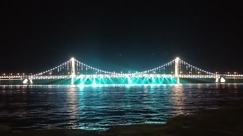 Light show Dalian Bridge China