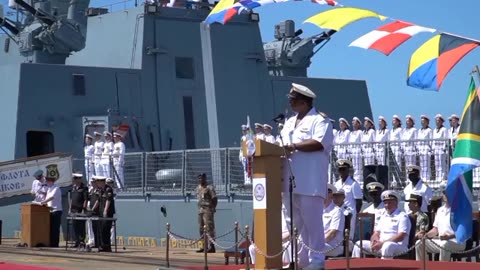 Inaugural ceremony of Russian–Chinese–South African naval exercise in Port of Richards Bay