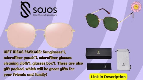 SOJOS Classic Square Sunglasses for Women Men with Spring Hinge Sunnies