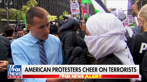 Pro-terrorist protestor to interviewer: "Israel would not exist without America!"