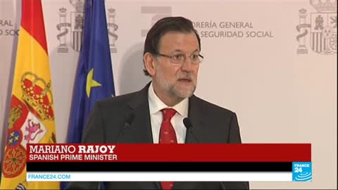BREAKING NEWS - Spanish Prime Minister Mariano Rajoy reacts to Germanwings crash